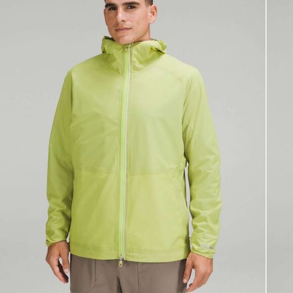 NWT New LULULEMON Precipitation Jacket Waterproof Rain Coat Wasabi Green Mens L - Picture 1 of 10
